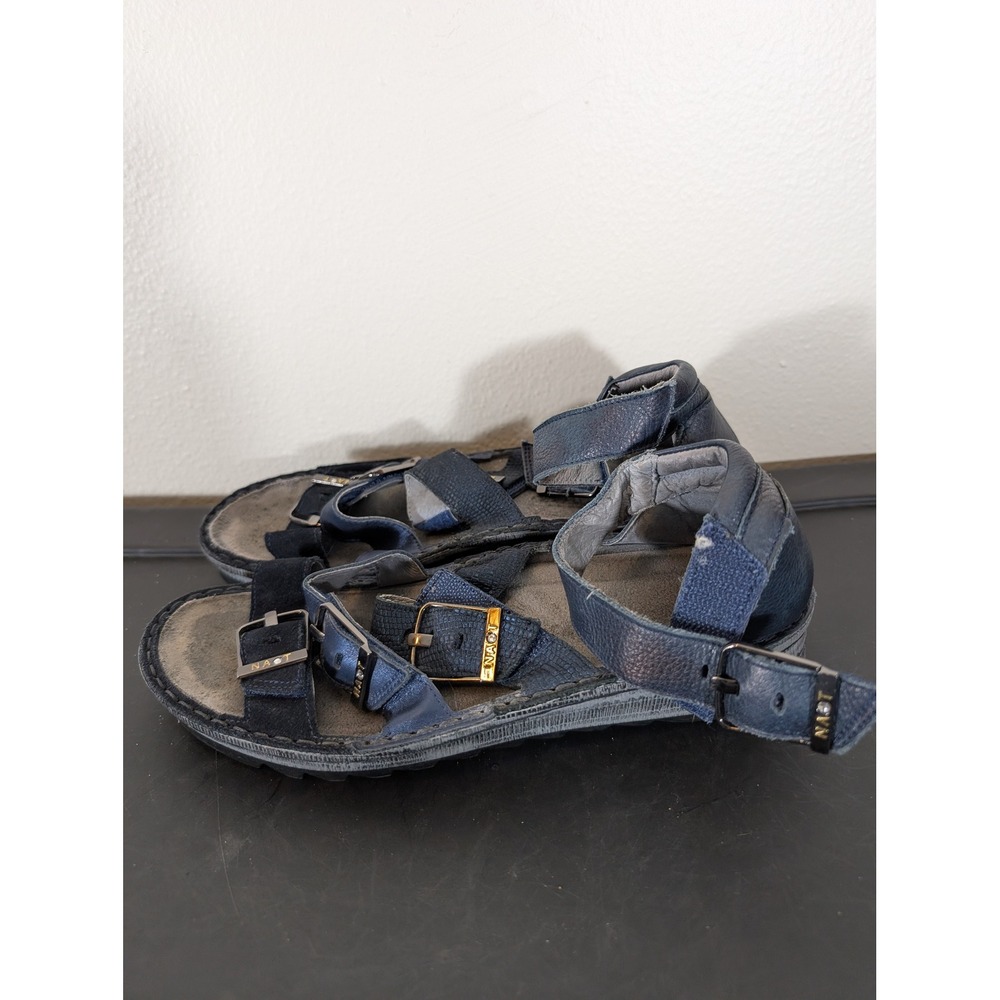 Naot Women Size 8 Begonia Navy Blue Leather Multi Strap Comfort Sandals Beach